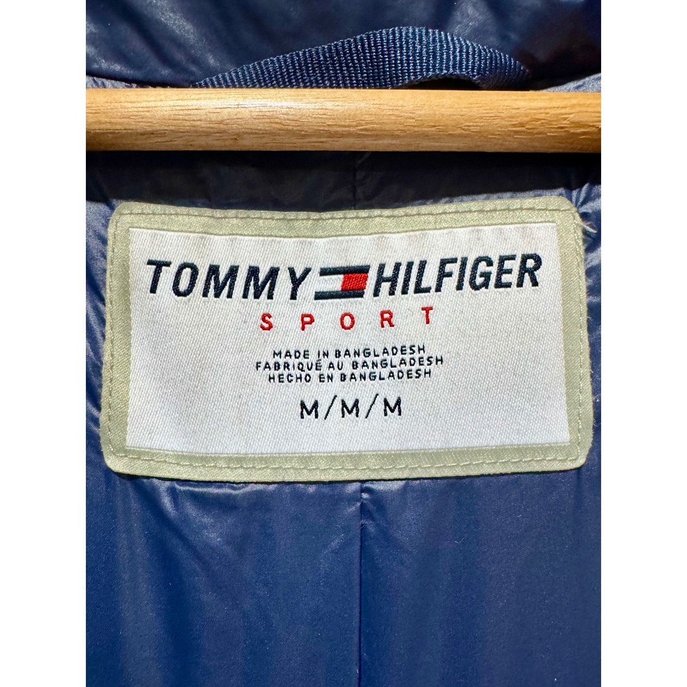 Tommy Hilfiger Sport Womens Puffer Jacket Classic Colorblock Navy White Red M - Picture 3 of 8